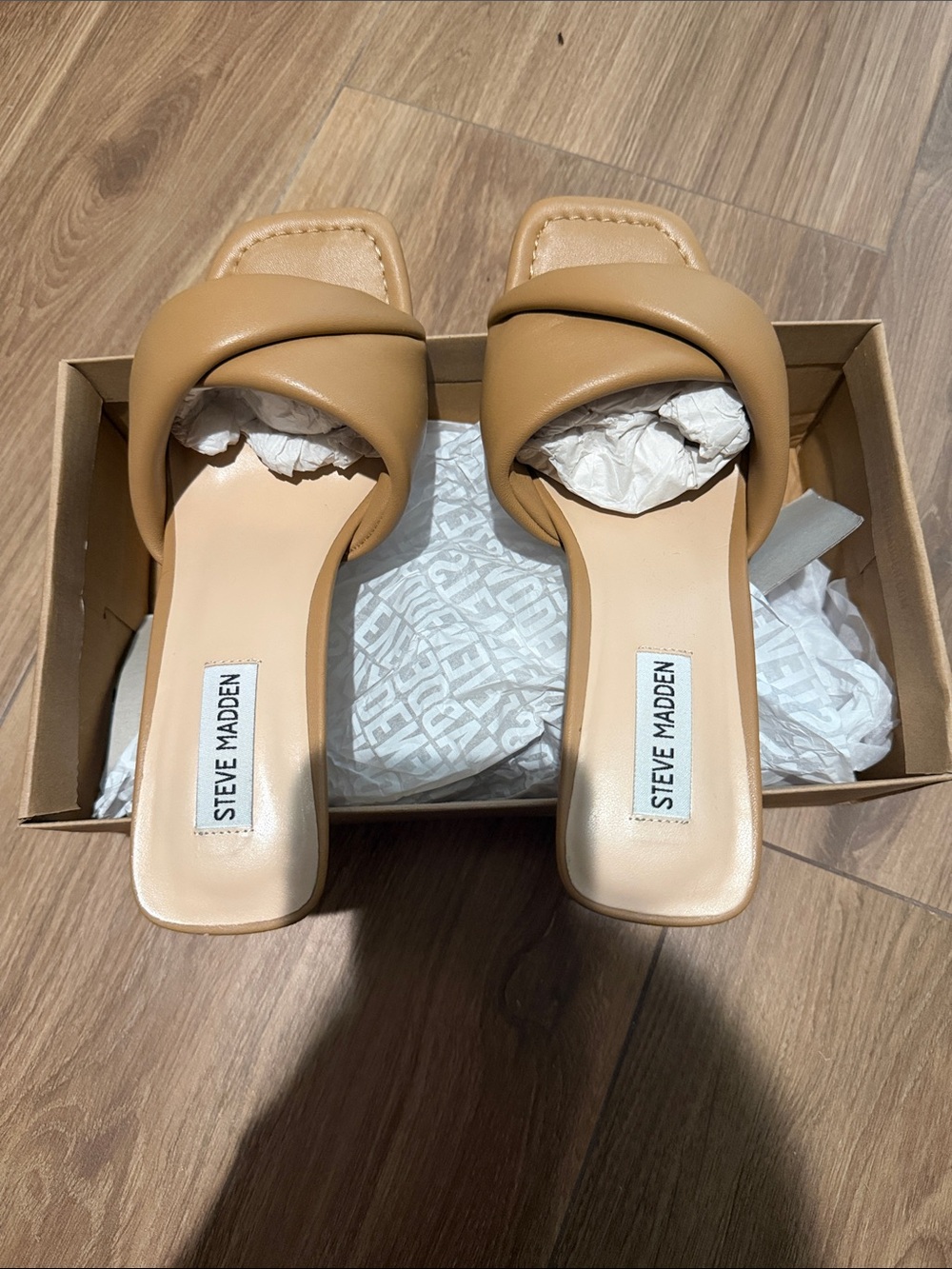 Steve Madden Tan Knotted Slide Sandals